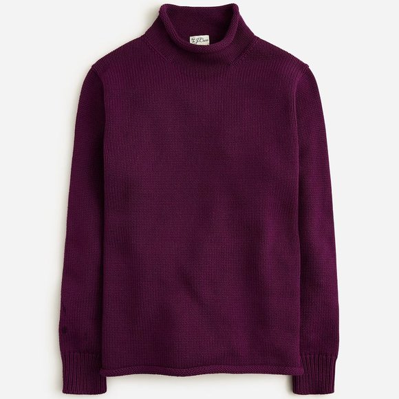 J. Crew Other - NWT J Crew Heritage Cotton Rollneck Sweater in Raisin Purple (Various Sizes)